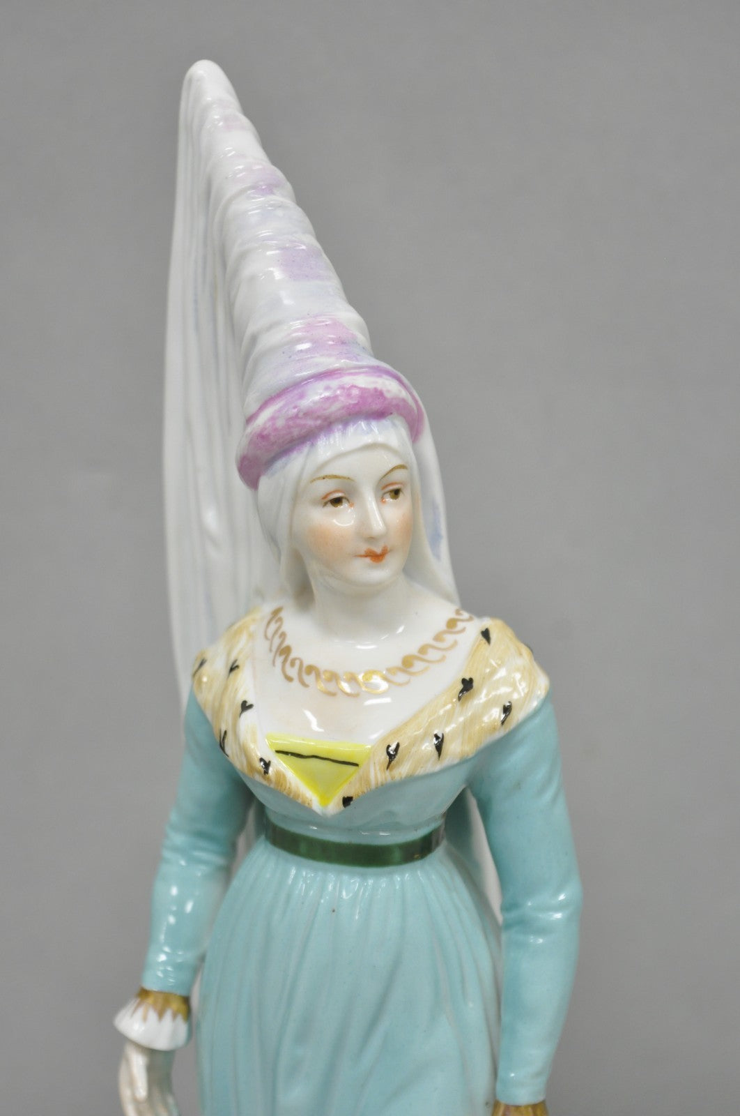 Antique Carl Thieme Potschappel German Dresden Porcelain Medieval Lady Figurine