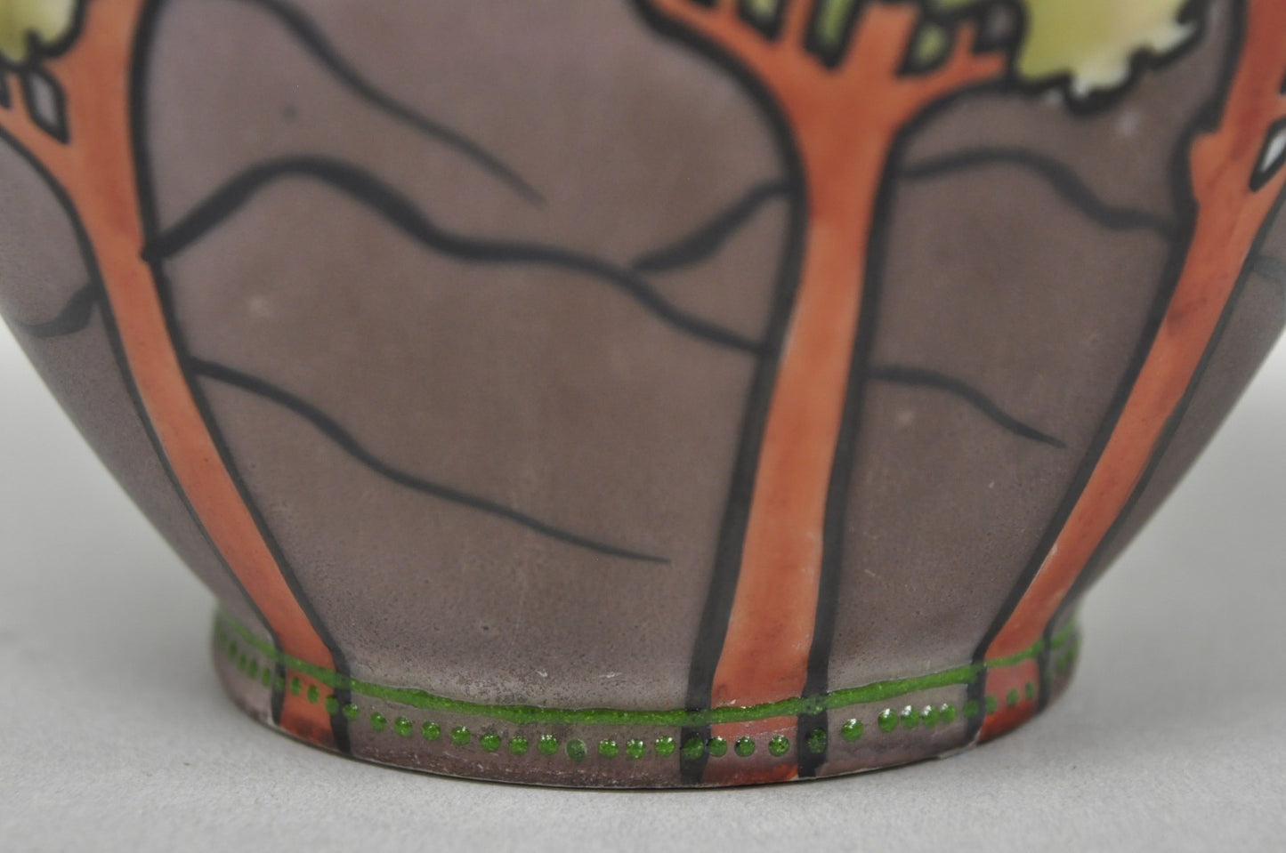 Antique Hand Painted Blue Nippon Porcelain Halloween Pattern Twin Handle Vase