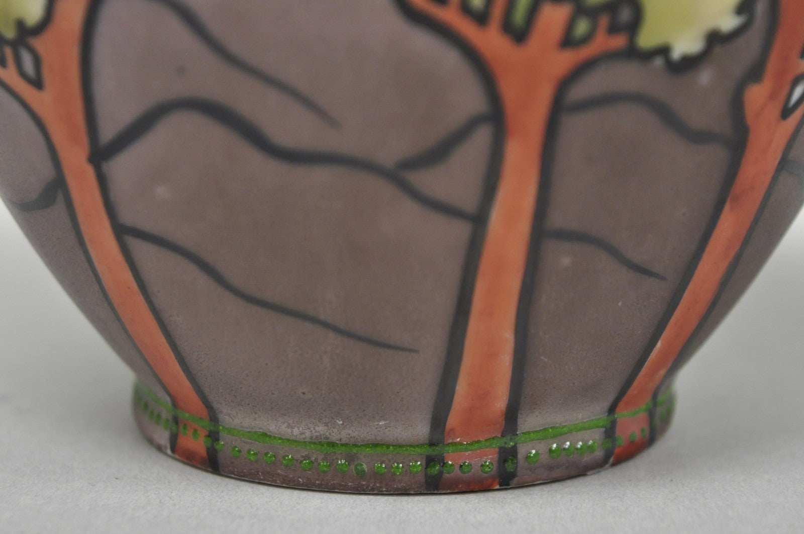 Antique Hand Painted Blue Nippon Porcelain Halloween Pattern Twin Handle Vase