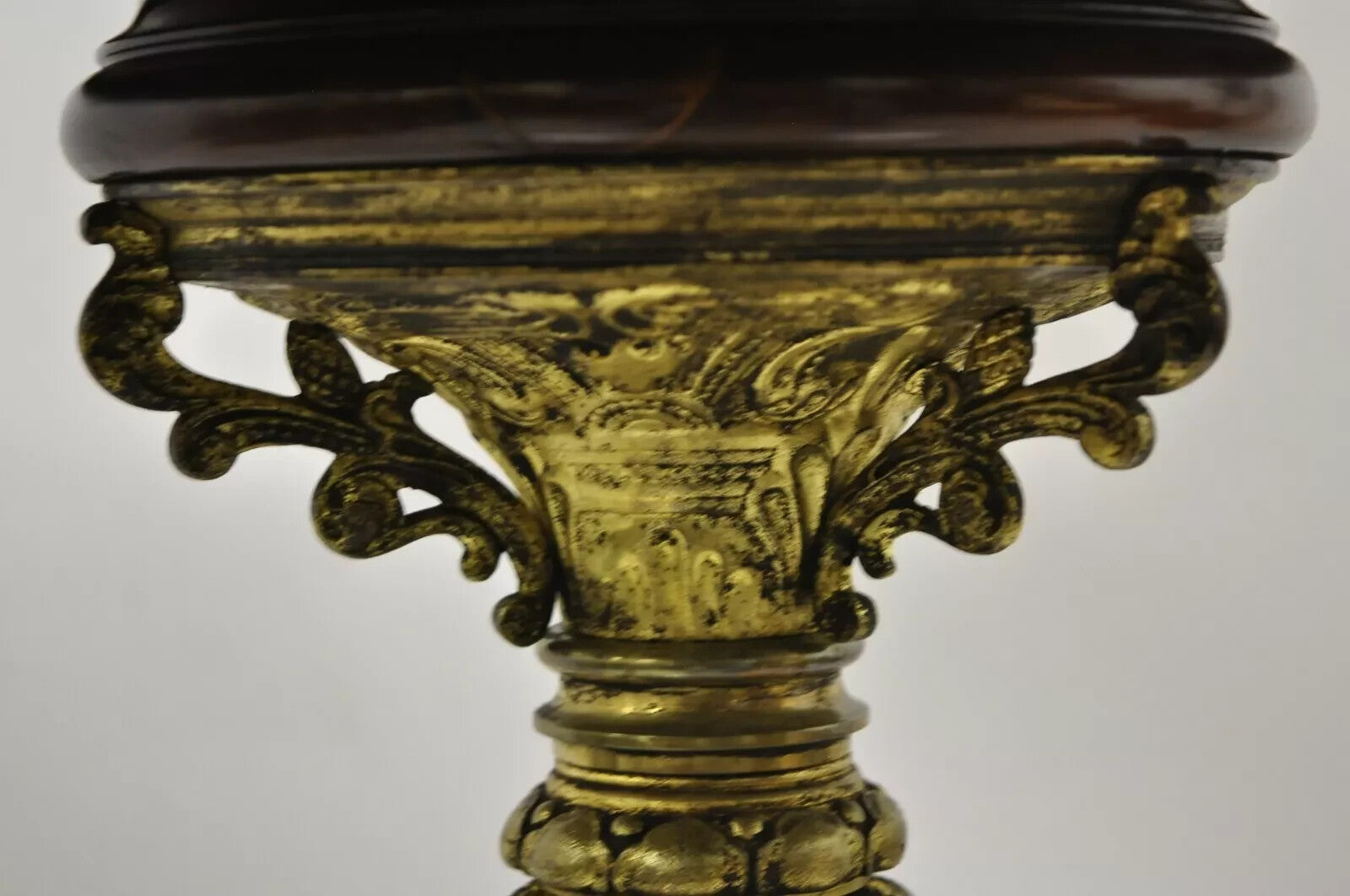 Antique French Empire Bronze Figural Swans Paw Foot Pedestal Base Low Side Table