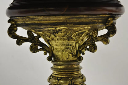 Antique French Empire Bronze Figural Swans Paw Foot Pedestal Base Low Side Table