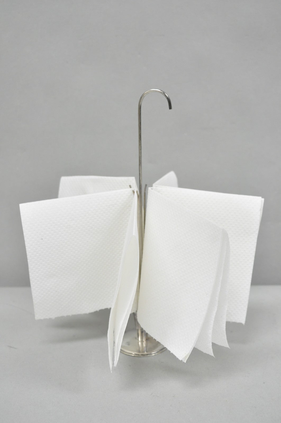 Mid Century Danish Modern Silver Plated Umbrella Cocktail Napkin Holder - Pair
