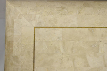 Vintage Maitland Smith Tessellated Stone Inlay Modern Pedestal Console Table