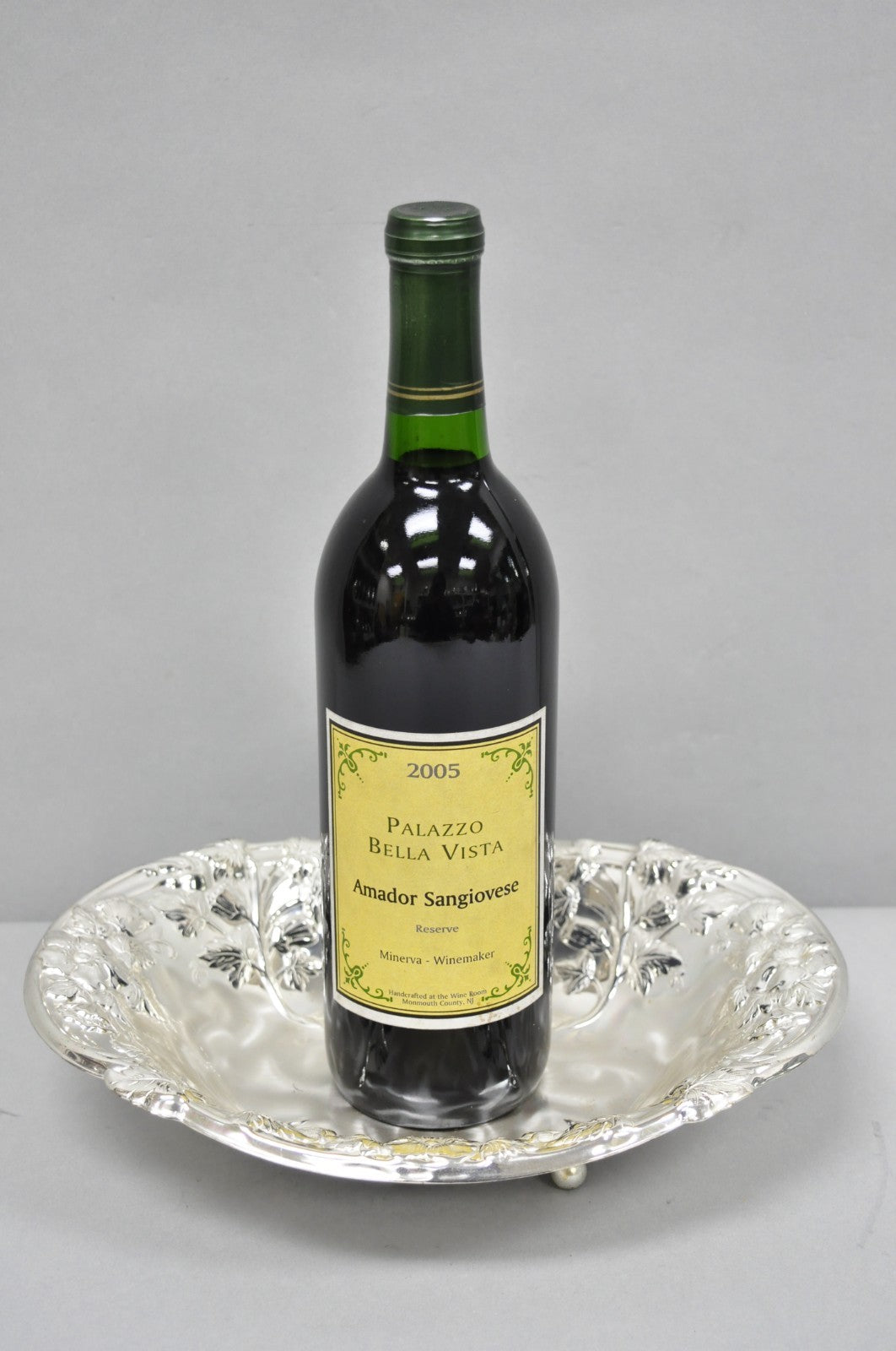 Vintage WMF Germany Ikora Silver Plated Brass Floral Repousse Nut Dish Bowl