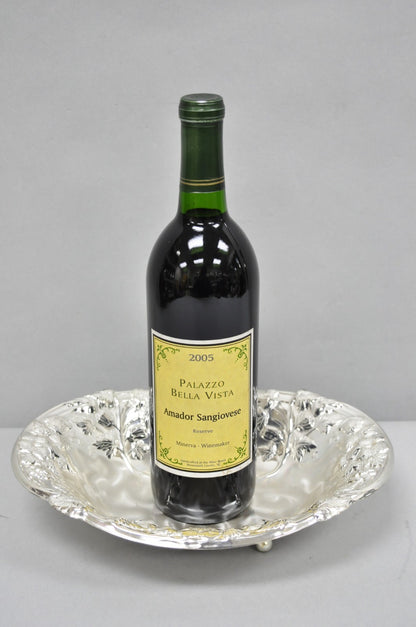 Vintage WMF Germany Ikora Silver Plated Brass Floral Repousse Nut Dish Bowl