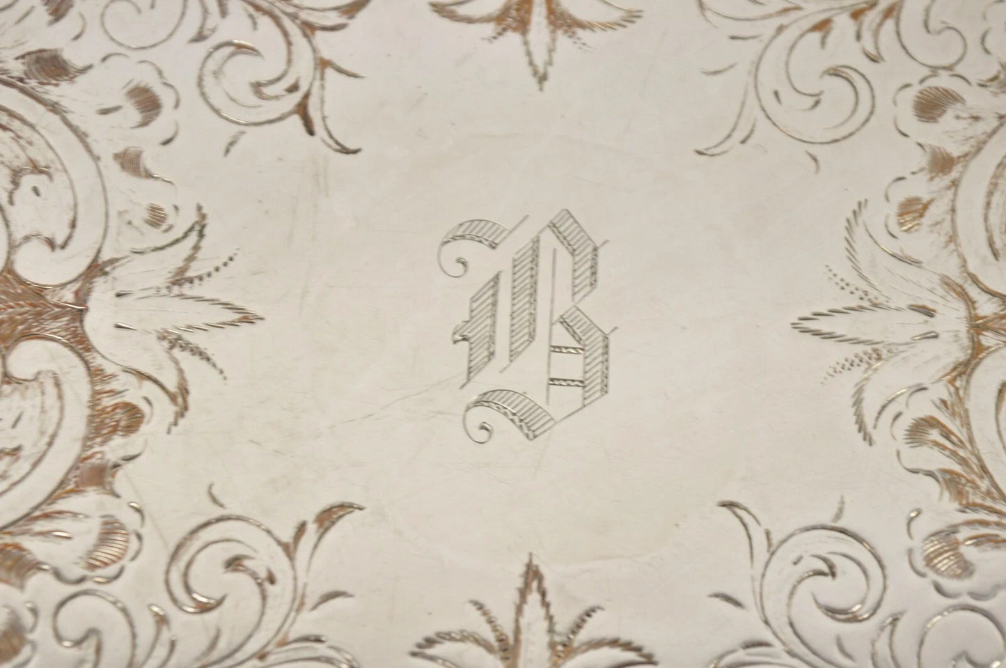 Antique Victorian Silver Plated 12" Round Award Platter Tray to Francis Biddle