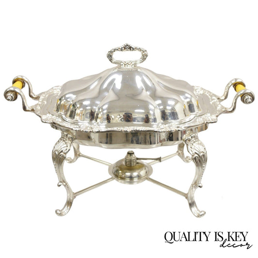 Vintage Victorian Style Silver Plated English Warmer Buffet Chaffing Dish