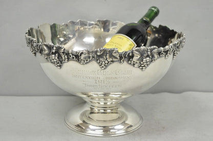 Victorian Silver Plated Grapevine Repousse 1913 Mohawk Golf Club Award Punchbowl