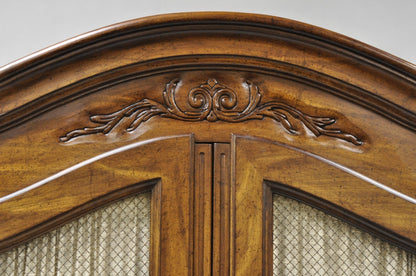 Vintage French Country Style Tall Walnut Armoire Dresser Wardrobe by White Furn.