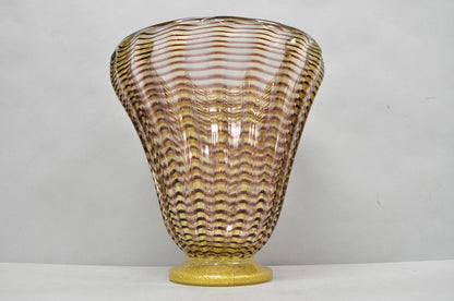 Ercole Barovier Zebrato Murano Art Glass Vase Zebrati for Ferro Toso Barovier