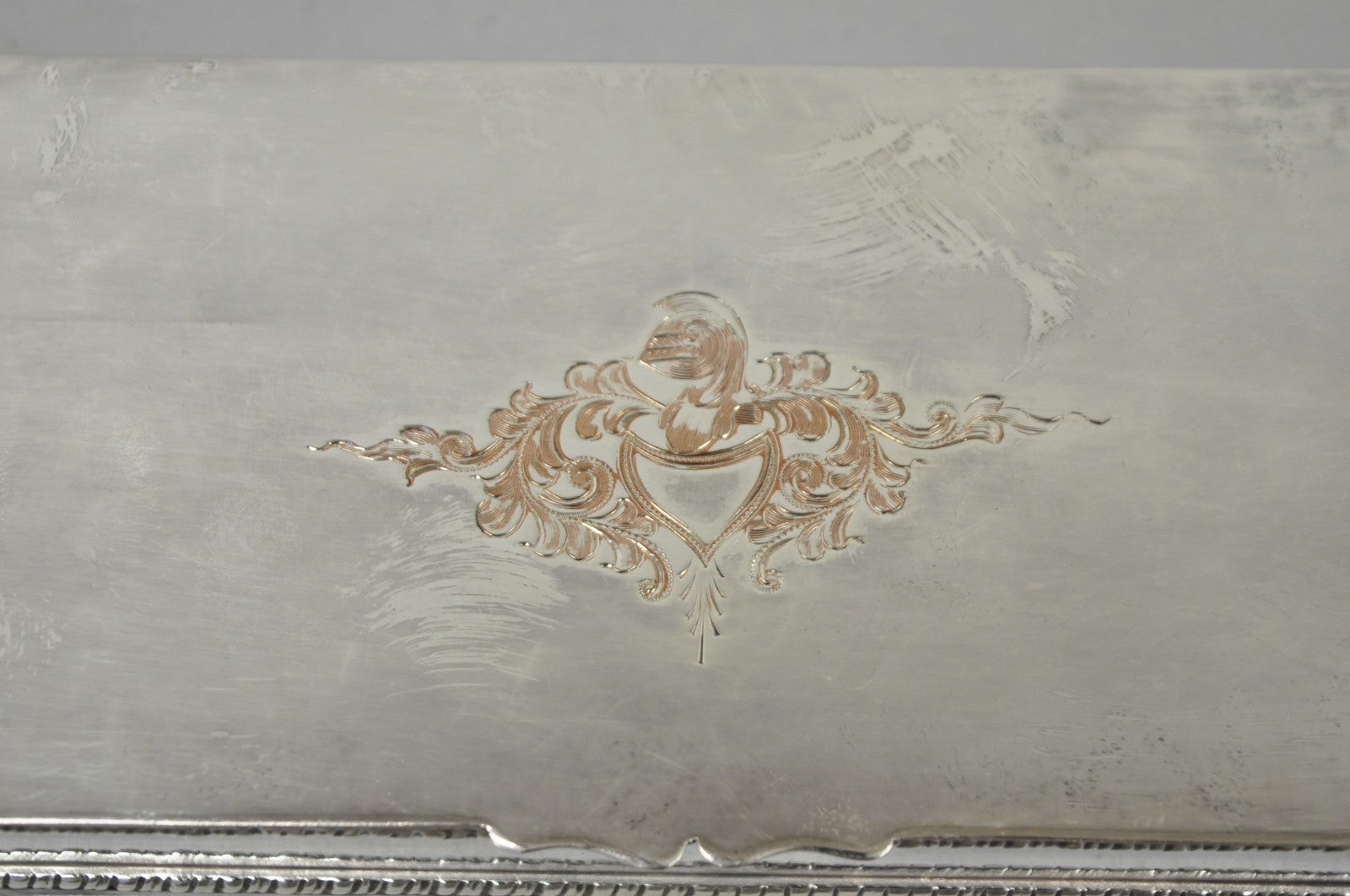 Vintage English Regency Silver Plated Narrow Vanity Dresser Jewelry Box - a Pair