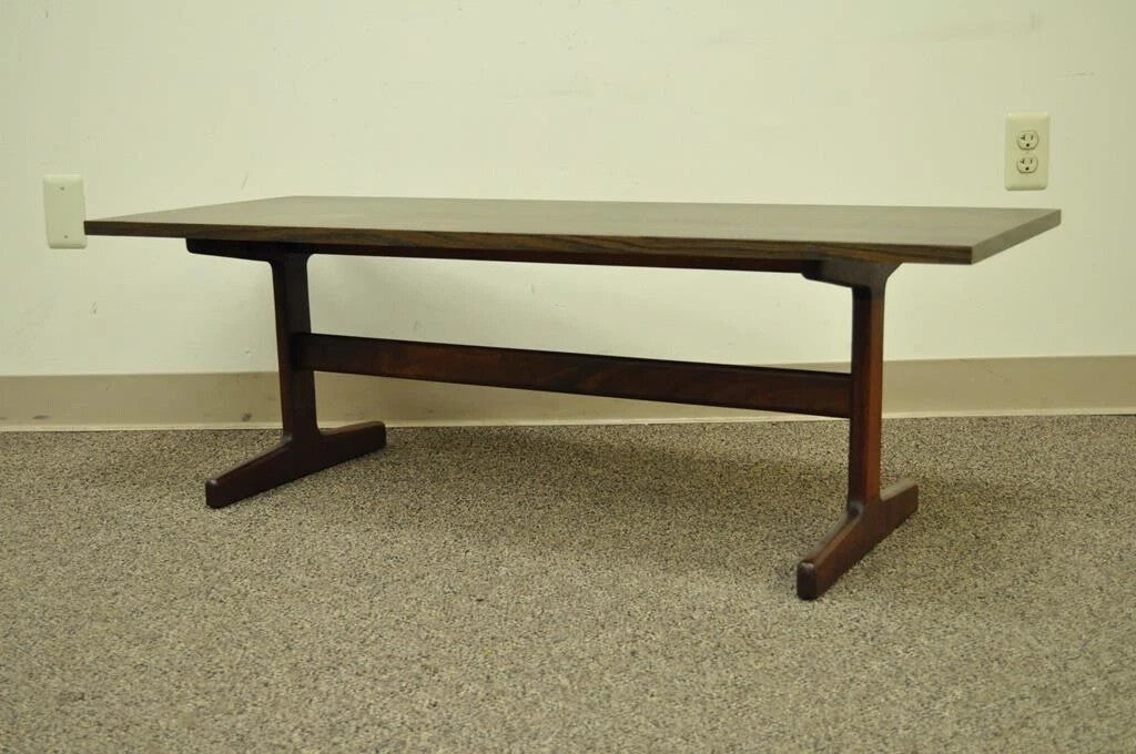 Vintage Mid Century Danish Modern Teak and Laminate Rectangular Coffee Table