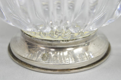 Vintage French Mid Century Modern Crystal Glass Flower Frog Flower Holder Vase