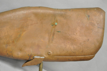 Antique Arts & Crafts Moby Dick "Whale" Copper Metal 37" Weathervane