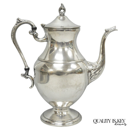 Vintage Victorian Silver Plated Footed Coffee Pot Tea Kettle