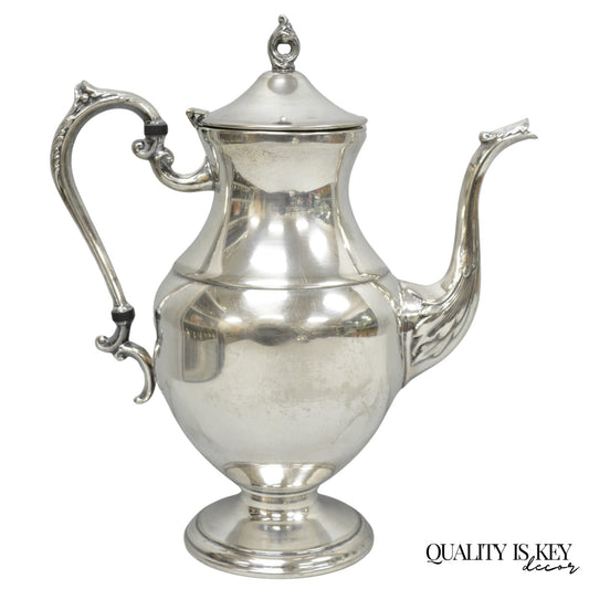 Vintage Victorian Silver Plated Footed Coffee Pot Tea Kettle