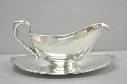 Vintage Gorham Y430 Victorian Silver Plated Gravy Sauce Boat w / Dish