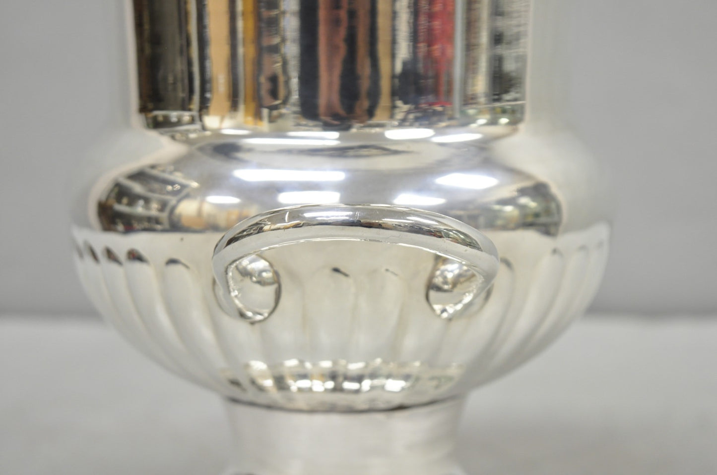 Vintage Leonard Silver Plated Ribbed Trophy Cup Urn Champagne Chiller Ice Bucket