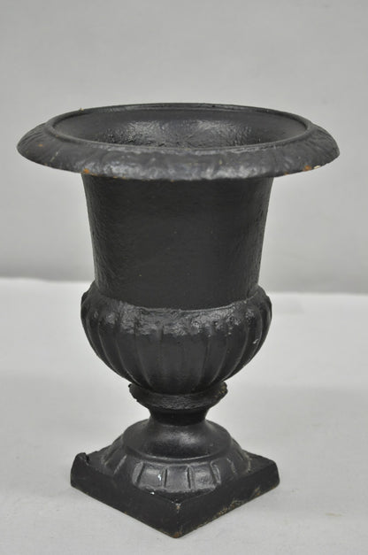 Vintage Cast Iron 8.5" French Classical Style Small Table Top Urn Flower Vase
