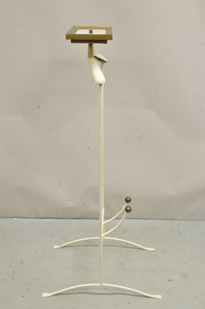 Vintage Mid Century Italian Modern Wrought Iron & Brass Clothing Valet