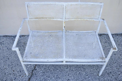 Vintage Burgess England Mid Century Modern Iron Metal Patio Chair Set - 5 Pc Set