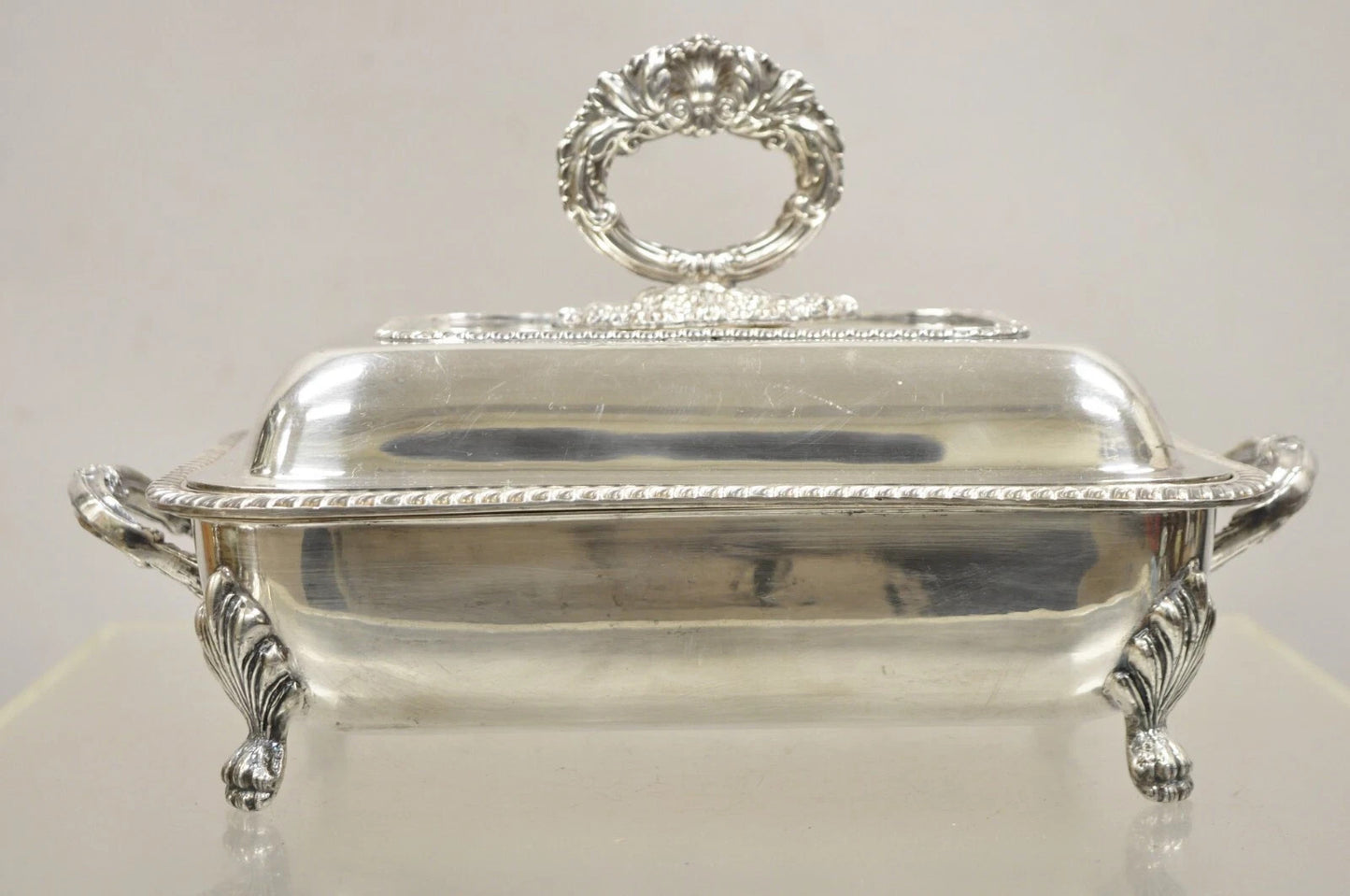 Antique English Victorian Sheffield Silver Plated Lidded Warmer Serving Platter