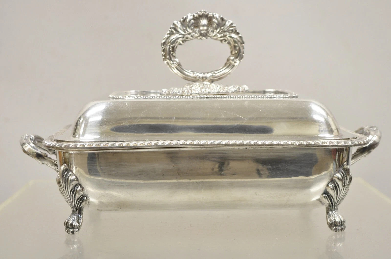 Antique English Victorian Sheffield Silver Plated Lidded Warmer Serving Platter