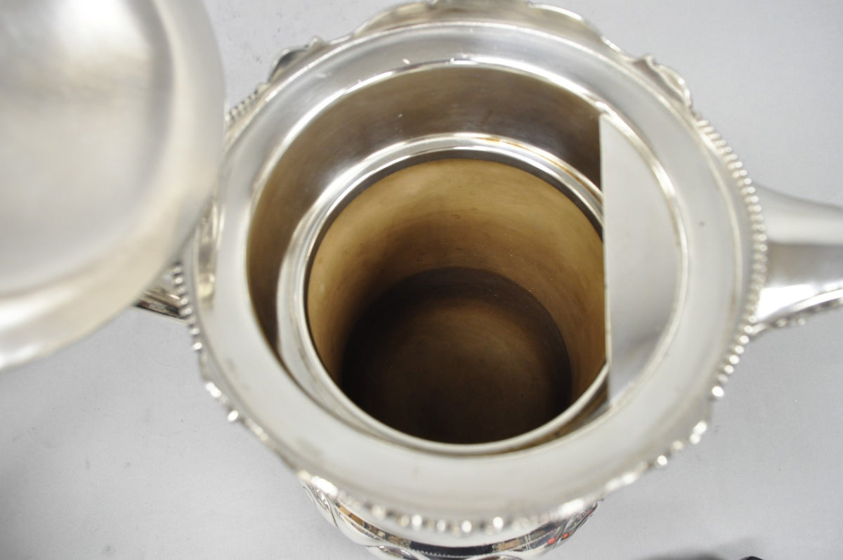 Antique Derby Silver English Victorian Silver Plated Large Warm Water Pitcher