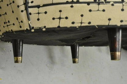 Vintage Mid Century Modern Round Upholstered Oversized Club Lounge Chairs - Pair