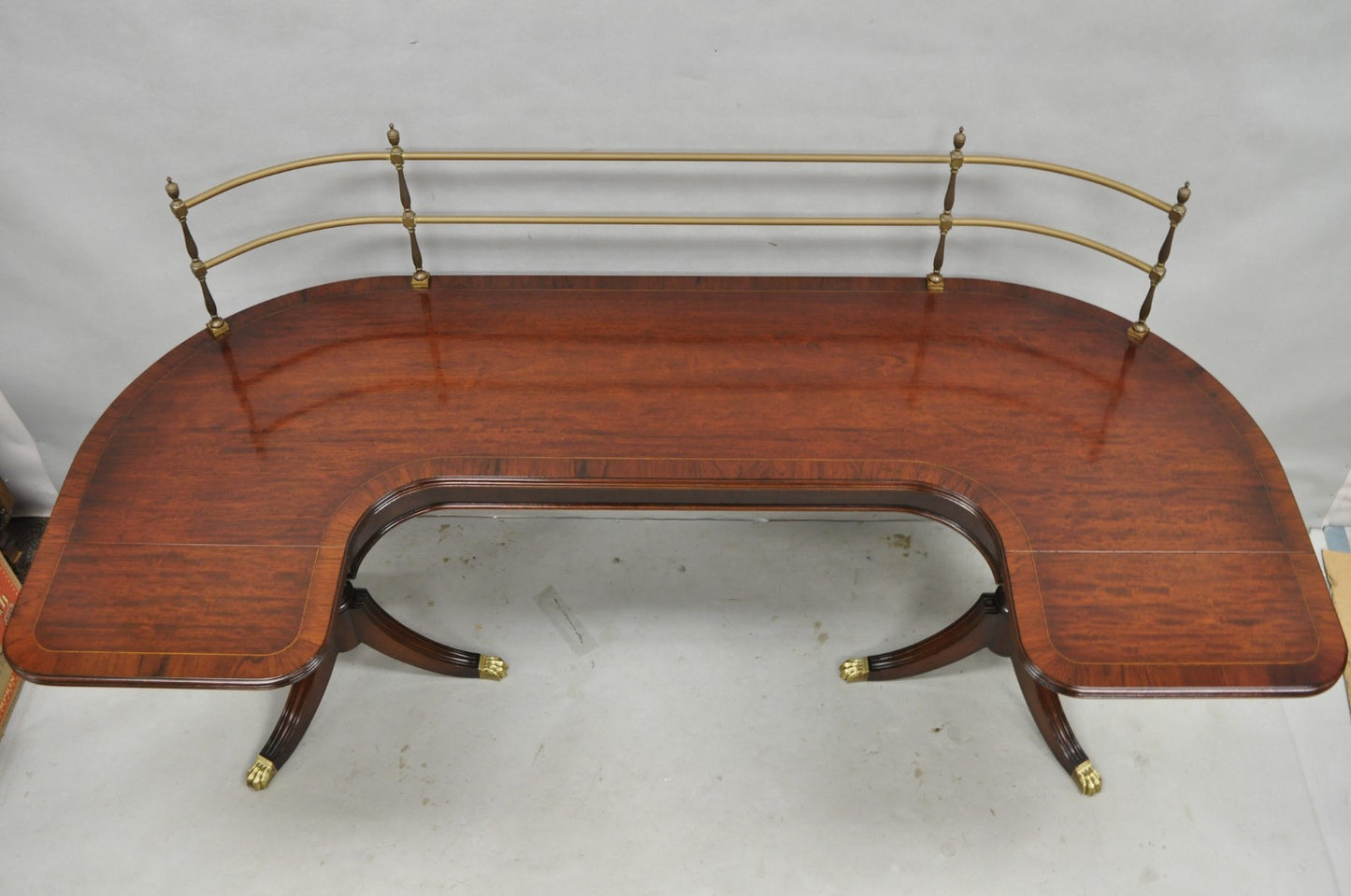 Antique Sheraton Mahogany Duncan Phyfe Dropleaf Sideboard Console Buffet Table