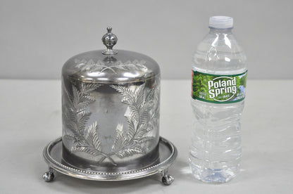 Antique Victorian Silver Plated Biscuit Box Caddy by James Deakin & Sons 1890