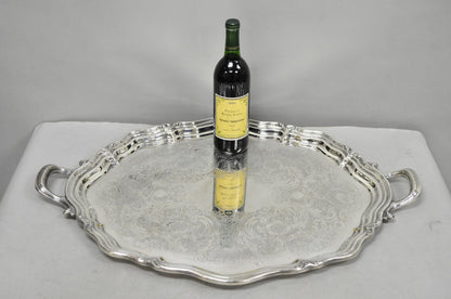 Antique Reed & Barton Winthrop Silver Plated Victorian Bar Serving Platter Tray