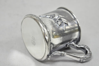 Antique Forbes Silver Co Art Nouveau Floral Monogramed Silver Plated Shaving Mug