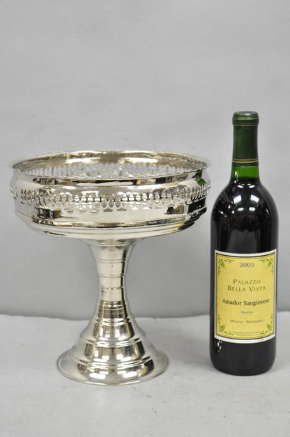 Vintage Hollywood Regency Style Silver Plated "Crown" Pedestal Candy Dish Bowl