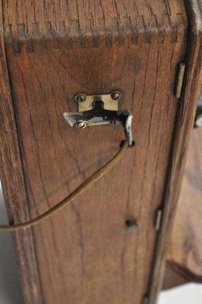 Antique Victorian Quartersawn Oak Hand Crank Candlestick Phone Wall Telephone