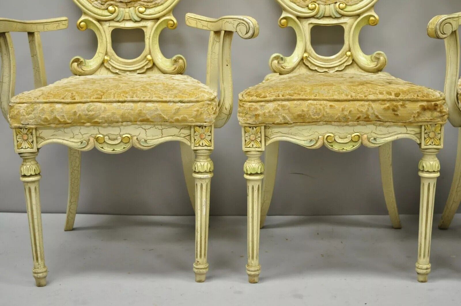 Silik Style Italian Baroque Rococo Dining Room Set by John Turano & Sons - 7 Pcs