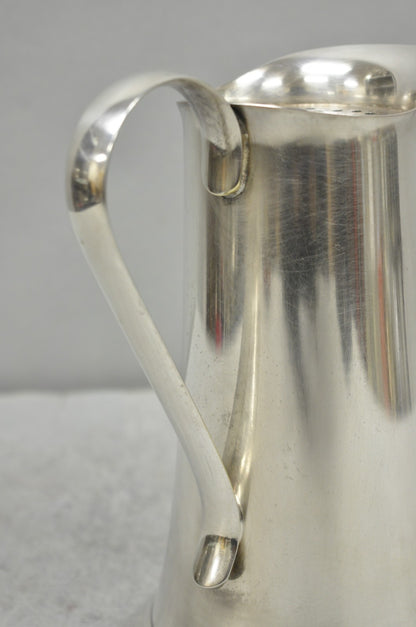 Vintage Sheffield USA Silver Plated Mid Century Modern Tapered Water Pitcher
