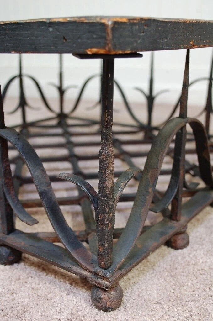 Antique Mission Arts & Crafts Samuel Yellin Style Wrought Iron Coffee Table