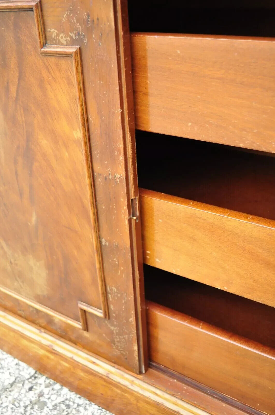 Vintage Beacon Hill Georgian Mahogany Breakfront China Cabinet Desk Bookcase