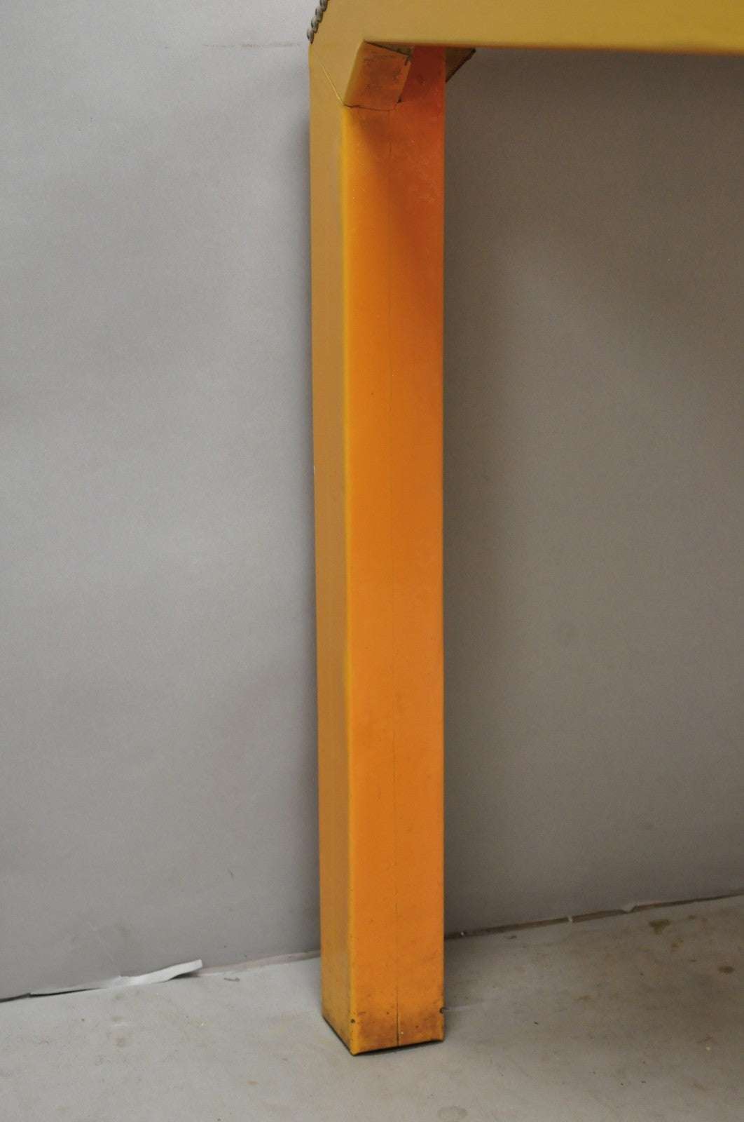 Vintage Hollywood Regency Orange Vinyl Laminate Parsons Style Dining Table Desk