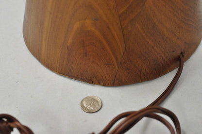 Vintage Mid Century Modern Sculptural Walnut Wood Danish Modernist Table Lamp