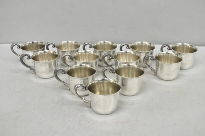 Vintage Sheridan Victorian Silver Plated Punch Bowl Set w/ 12 Cups and Tray