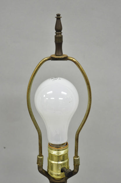 Vintage French Empire Hollywood Regency Cut Glass Crystal Urn Table Lamps - Pair