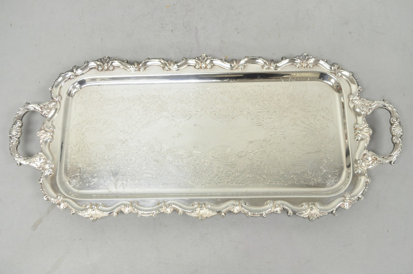Vintage Bristol 132 Victorian Silver Plated Narrow Serving Platter Bar Tray