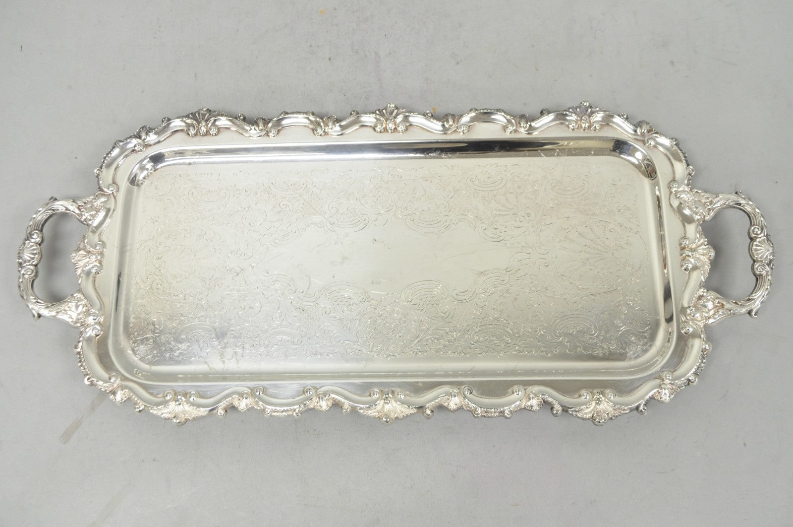 Vintage Bristol 132 Victorian Silver Plated Narrow Serving Platter Bar Tray