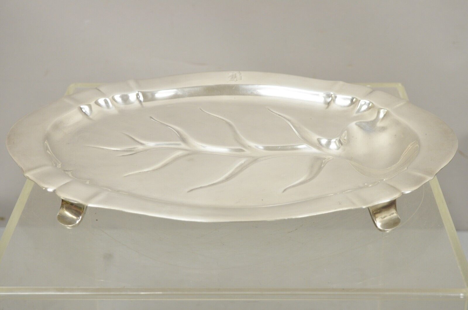 Reed & Barton Chesterfield Silver Plated Footed 17" Metal Tray Serving Platter