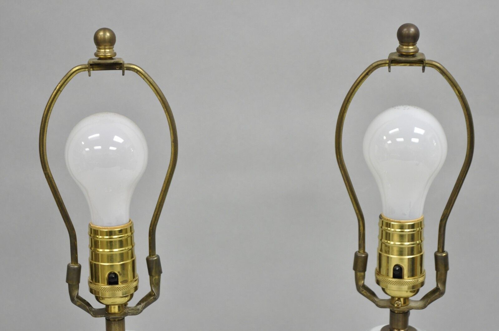 Vintage Simon Pearce Shelburne Modern Handblown Glass Vase Small Table Lamp Pair