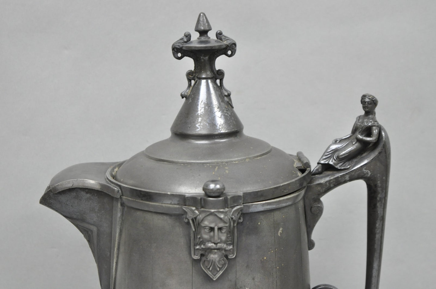 Antique Renaissance Reed & Barton Figural Silver Plated Coffee Water Pitcher