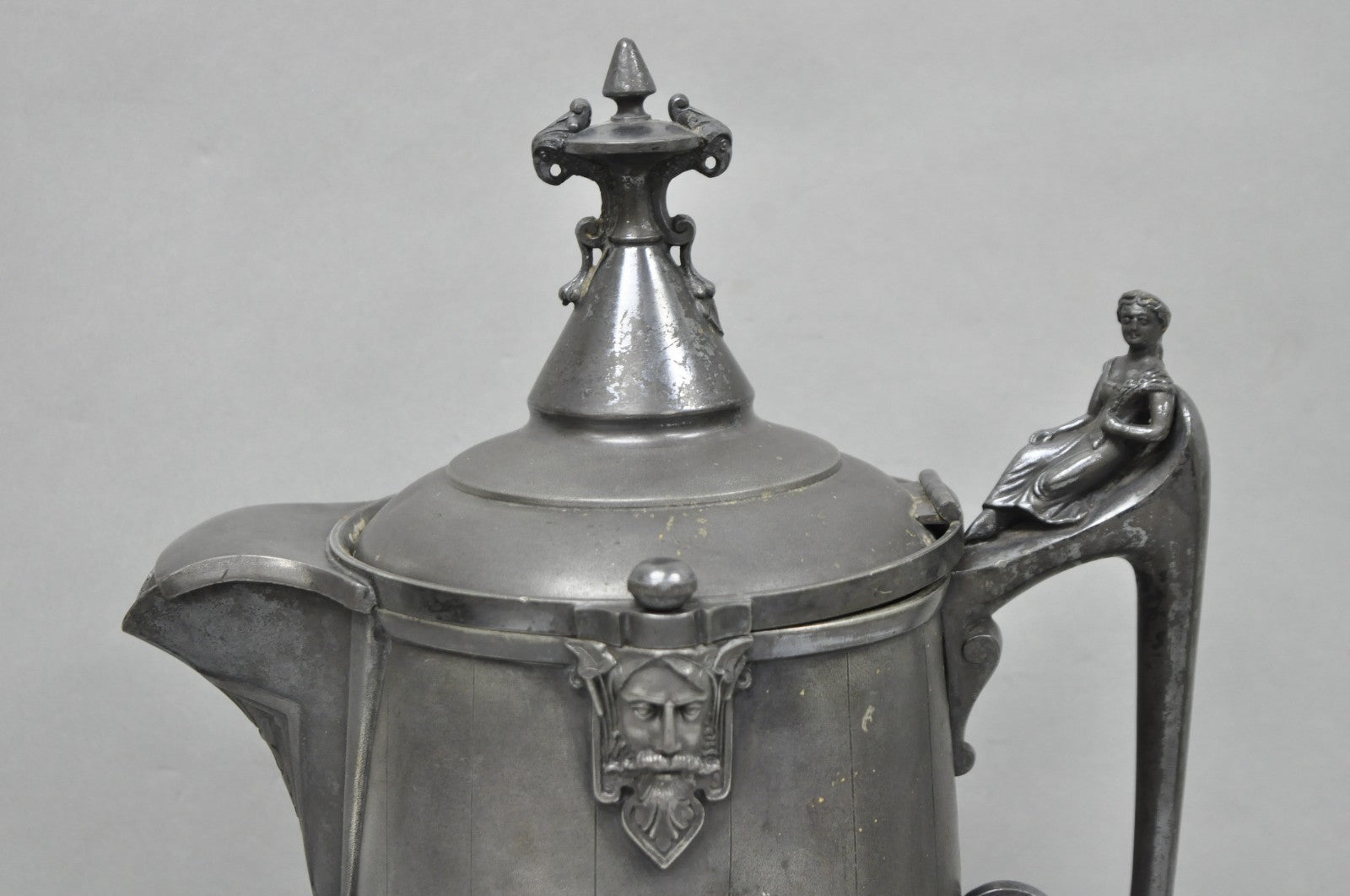 Antique Renaissance Reed & Barton Figural Silver Plated Coffee Water Pitcher