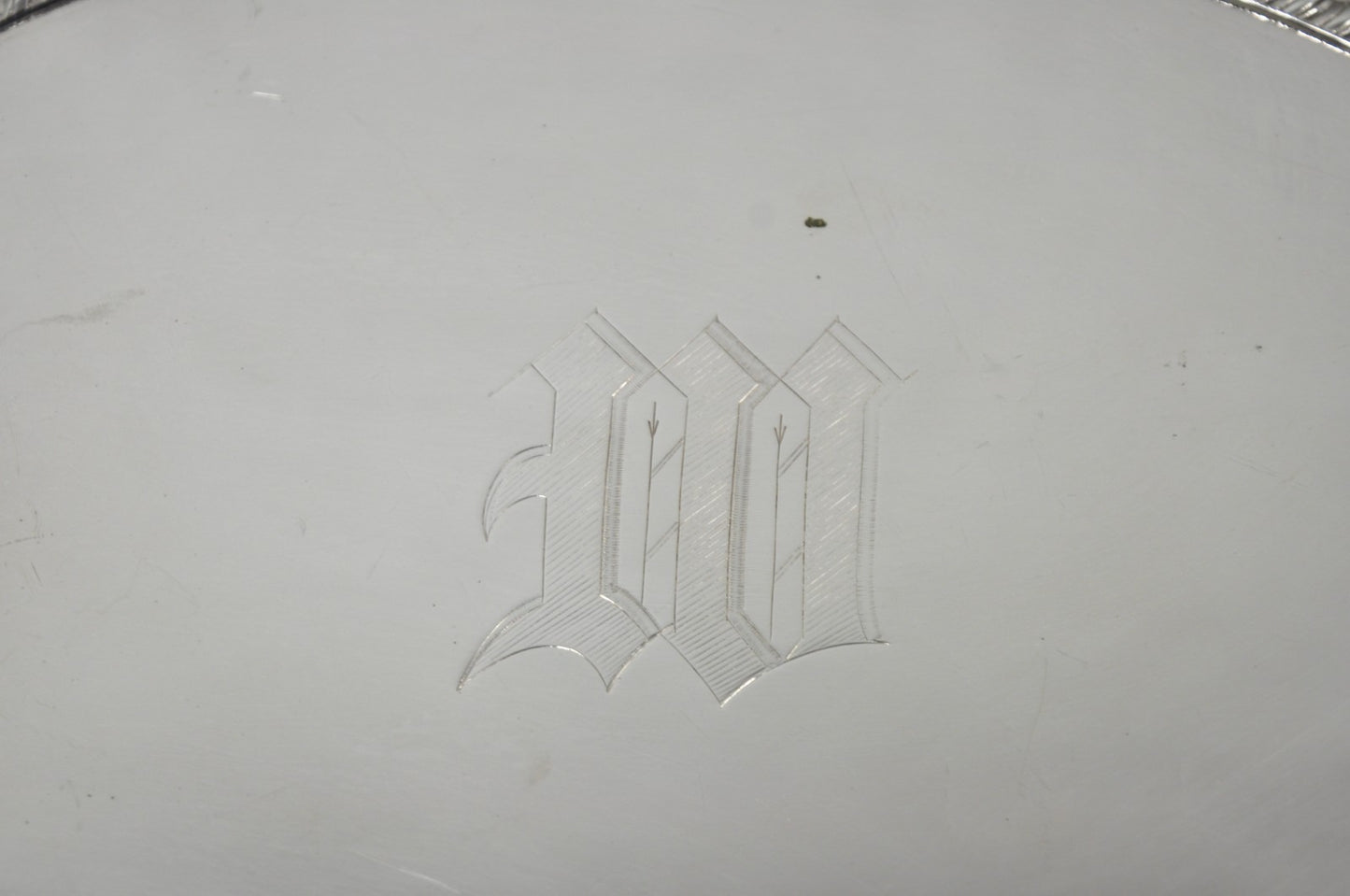 Antique English Regency Silver Plated  Large Covered Serving Dish 'M" Monogram